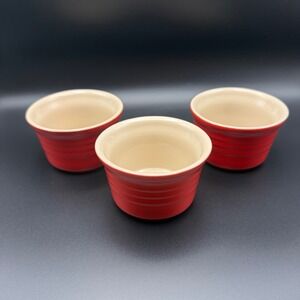 Le Creuset Ramekins 7oz Excellent Red Stoneware Model 16-29 2 available